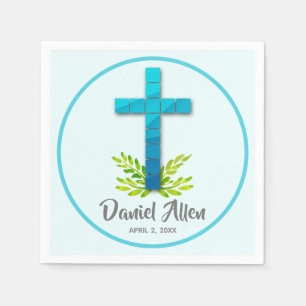 First Communion Blue Cross Napkins