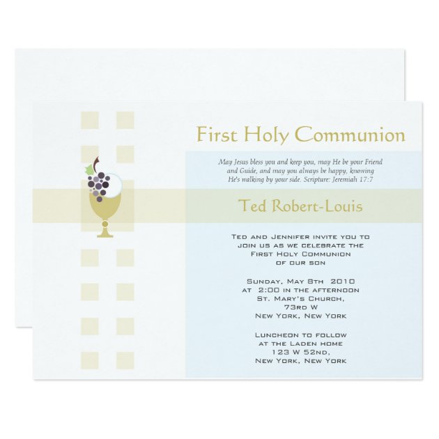 First Communion - Boy Invitation