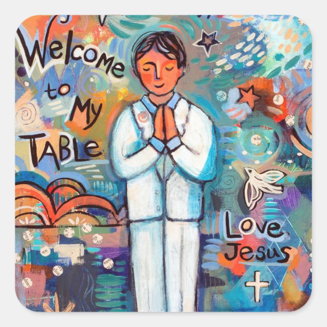 First Communion Boy Catholic Stickers (Front)