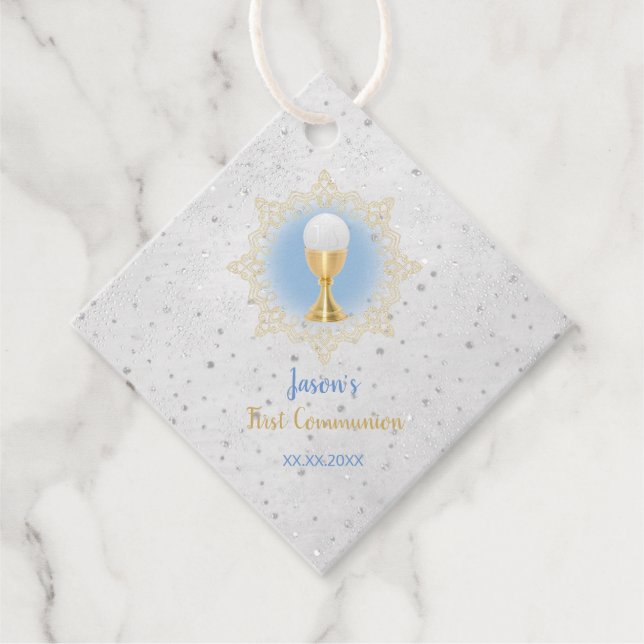 first communion boy favor tags (Front)