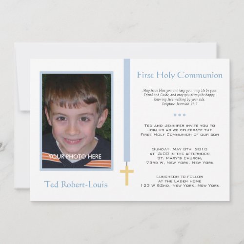 First Communion - Boy Announcement