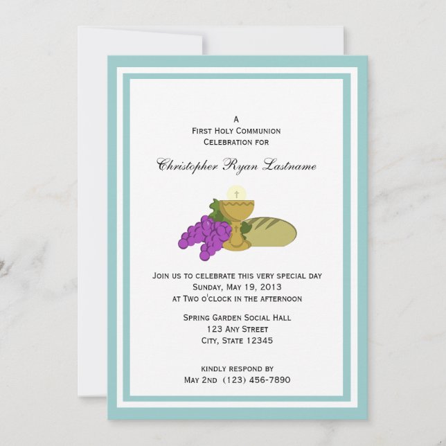 First Communion Bread of Life Invitation (Front)