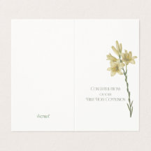 First Communion Card with Image of Lily by Redoute