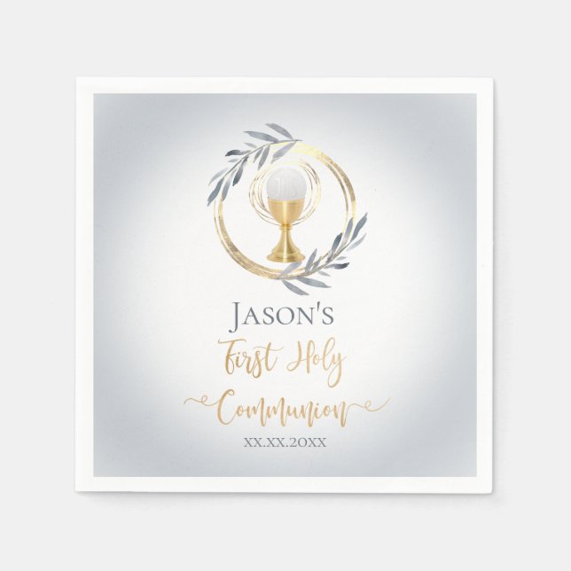 First Communion catholic boy Napkins (Front)