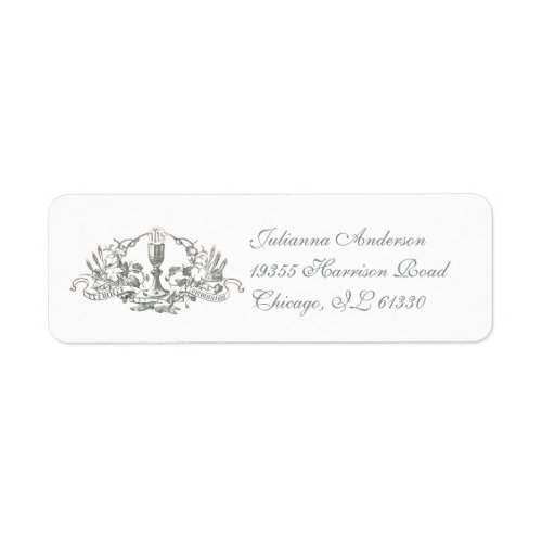 First Communion Catholic Eucharist Chalice  Label