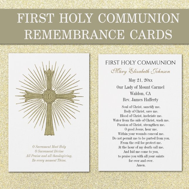 First Communion Catholic Remembrance Holy Card (Creator Uploaded)