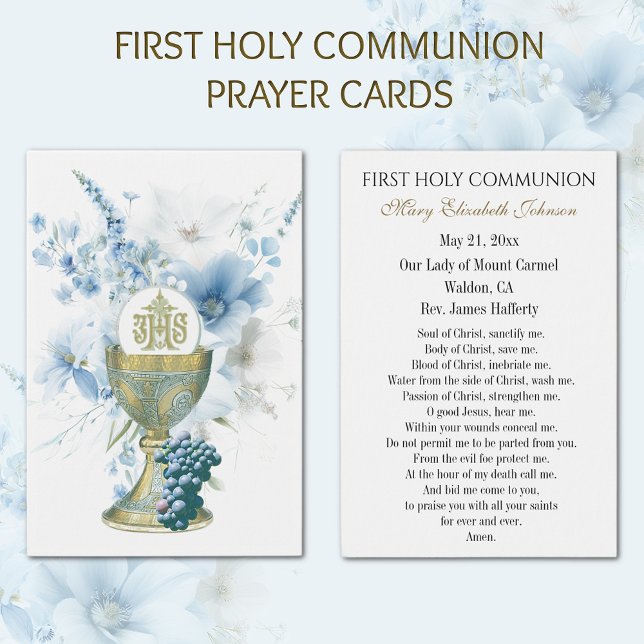 First Communion Catholic Remembrance Holy Card (Creator Uploaded)