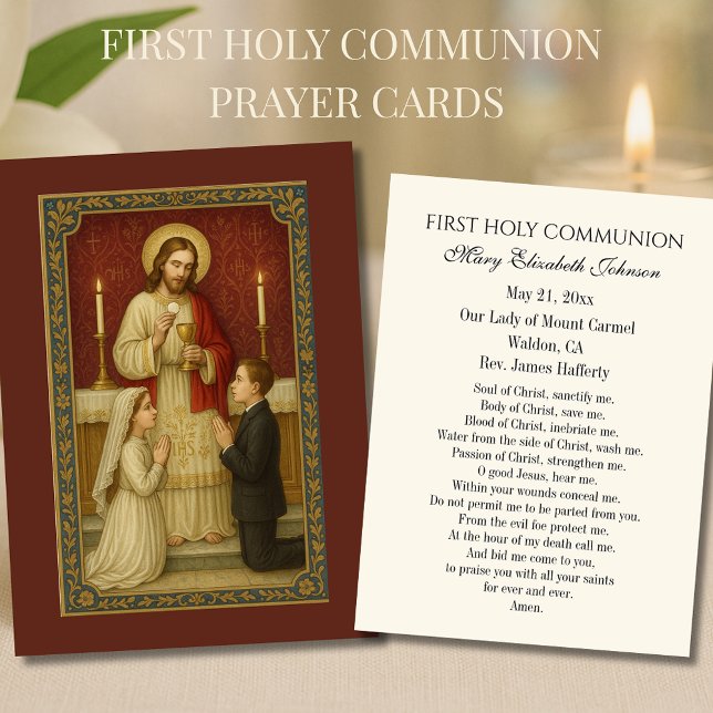 First Communion Catholic Remembrance Holy Card (Creator Uploaded)