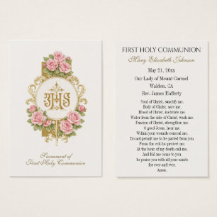 First Communion Catholic Remembrance Holy Card