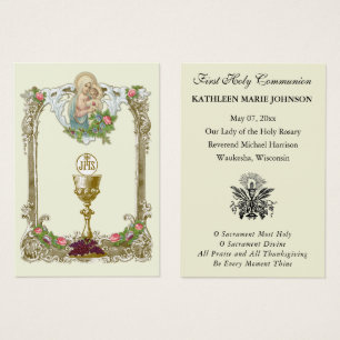 First Communion Catholic Remembrance Holy Card