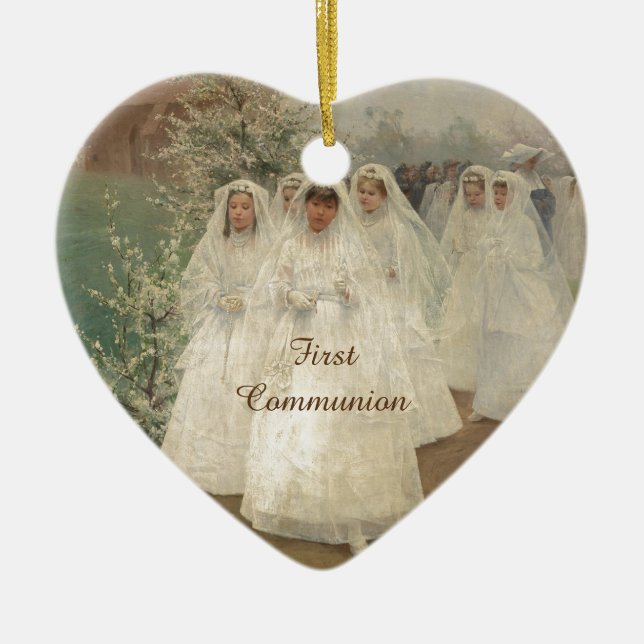 First Communion Ceramic Ornament (Front)