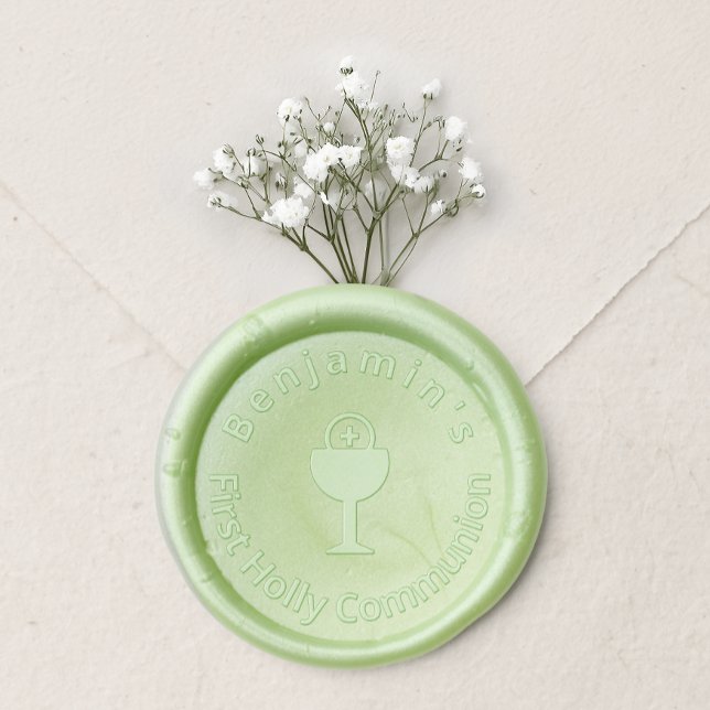 First Communion Chalice Eucharist Cross Religious Wax Seal Sticker (Creator Uploaded)