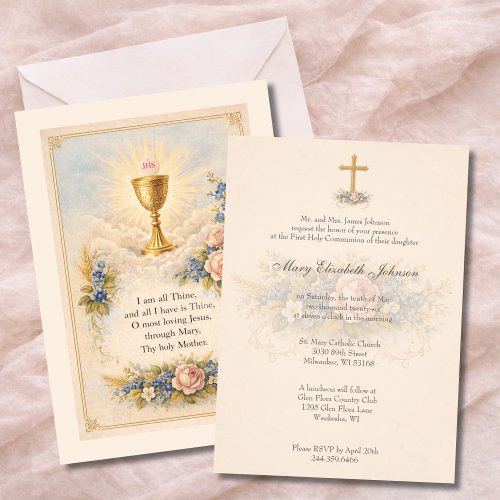 First Communion Chalice Host  Floral 