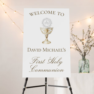 First Communion Chalice Host welcome sign