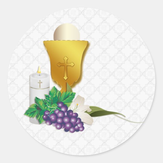 First Communion Classic Round Sticker | Zazzle.com