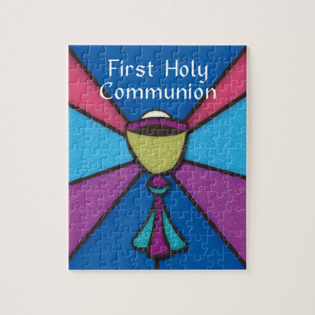 First Communion Congratulations and Blessings Jigsaw Puzzle (Vertical)