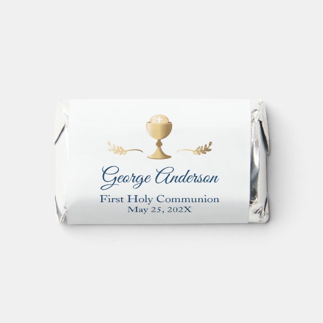 First Communion Custom Favors Elegant Gold (Front)