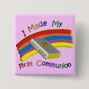 First Communion Day T-Shirts & Gifts For Kids Button