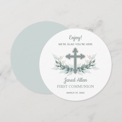 First Communion Dinner Plate Thank You Card