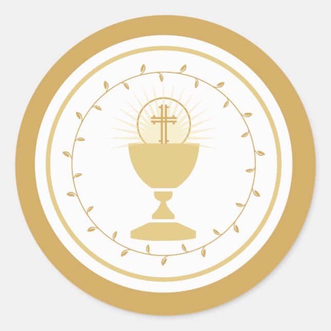 First Communion Envelope Seal or Favor Sticker (Front)
