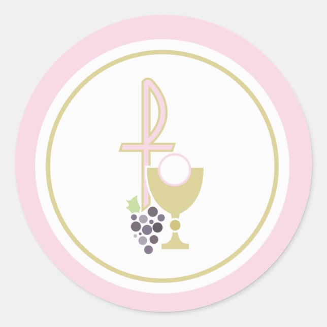First Communion Envelope Seal or Favor Sticker (Front)