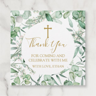 First Communion Eucalyptus leaves Favor Tags 