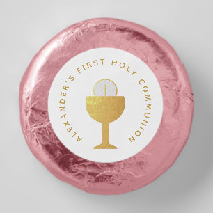 First Communion Faux Gold Chalice Eucharist White Dipped Oreo Cookie Favors