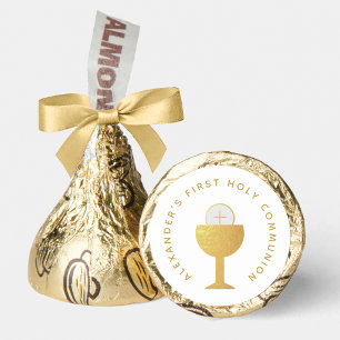 First Communion Faux Gold Foil Chalice & Eucharist Hershey®'s Kisses®