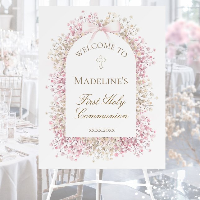 First Communion floral welcome Foam Board (Creator Uploaded)