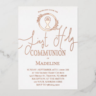 First Communion Foil Invitation