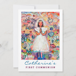 First Communion for Girl Customizable Invite
