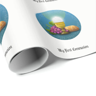 First Communion Gifts Eucharist Personalized Wrapping Paper