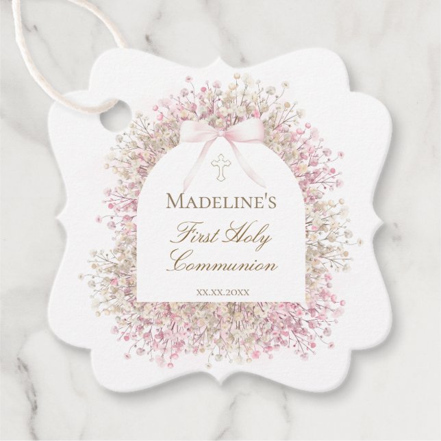 First Communion girl Favor Tags (Front)