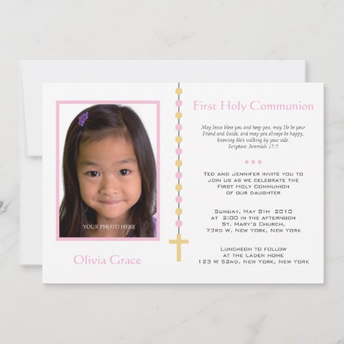 First Communion - Girl Personalized Invites