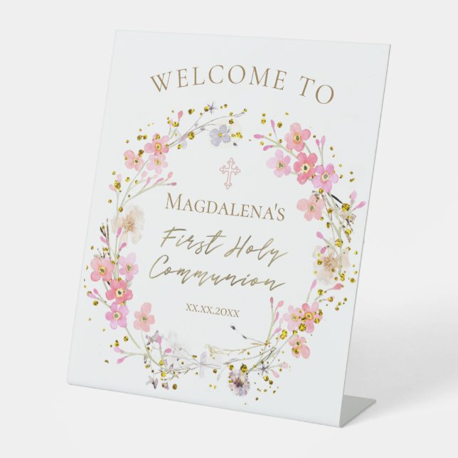 First Communion girl small welcome sign (Front)