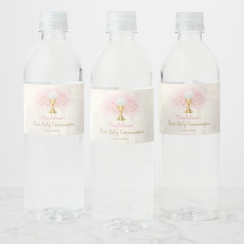  First Communion girl Water Bottle Label