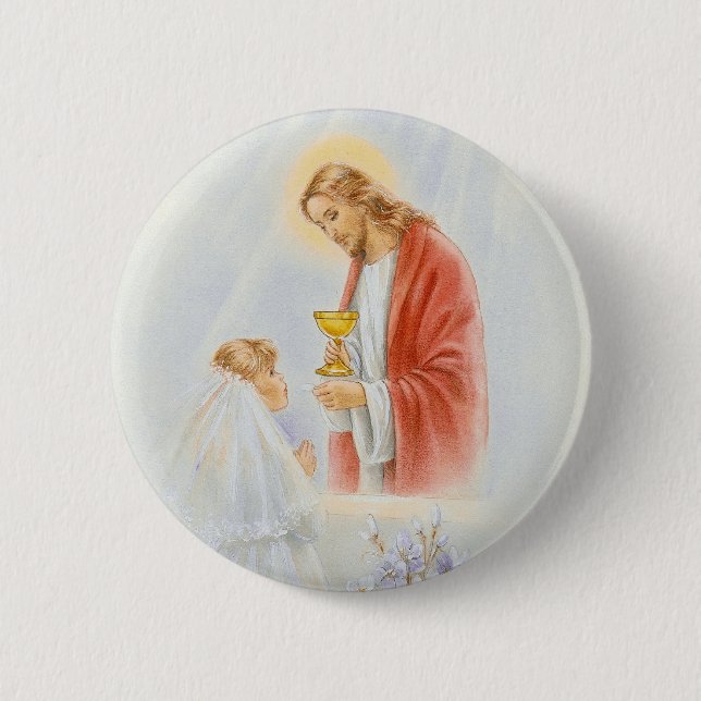 First communion girls button (Front)