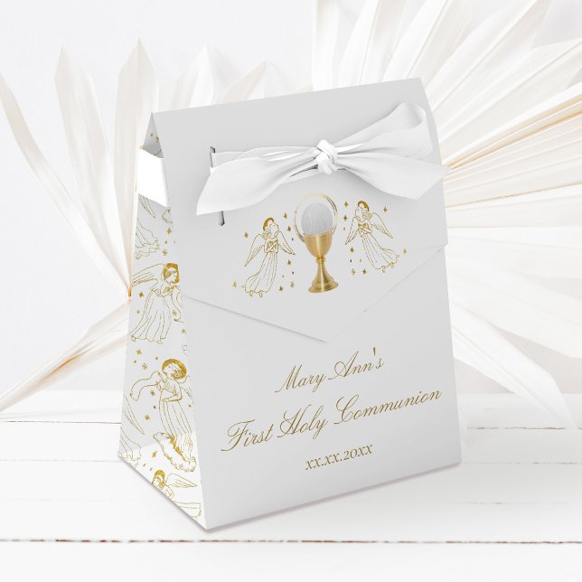 First Communion golden angels Favor Boxes (Creator Uploaded)