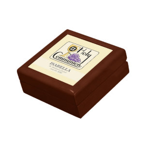 First Communion Grapes and Cup, Customizable Jewelry Box