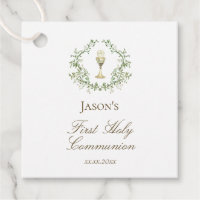 First Communion greenery crest chalice