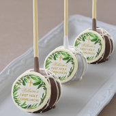 First Communion Greenery Gender Neutral Green Gold Cake Pops