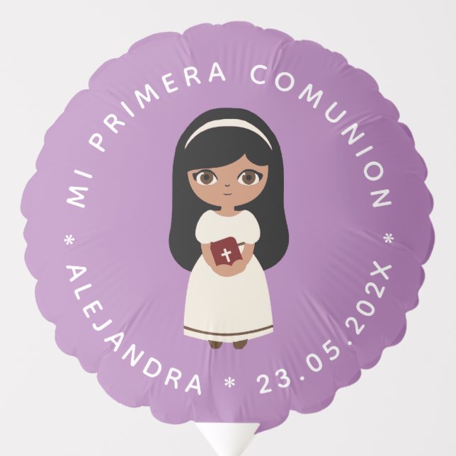 First Communion Hispanic Primera Comunion Latina  Balloon (Front)