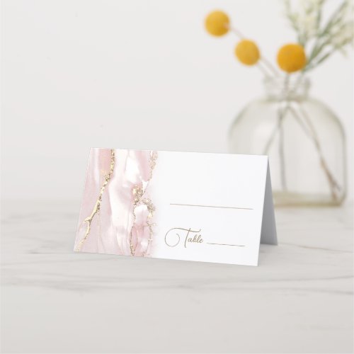 First Communion ink marble Place Card