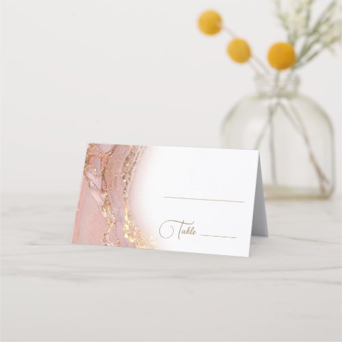 First Communion ink marble Place Card