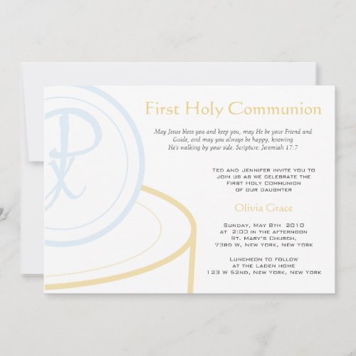First Communion Personalized Invitations