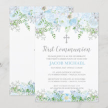 First Communion Invitation, Baptism, Christening