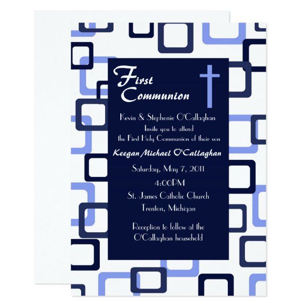 First Communion Invitation - Boy