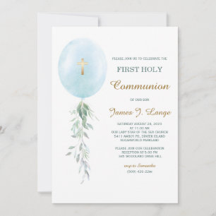 First Communion Invitation Boy