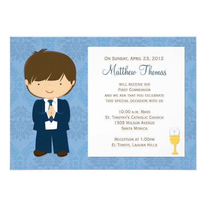 First Communion Invitation for Boy