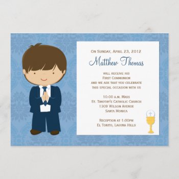 First Communion Invitation For Boy by eventfulcards at Zazzle